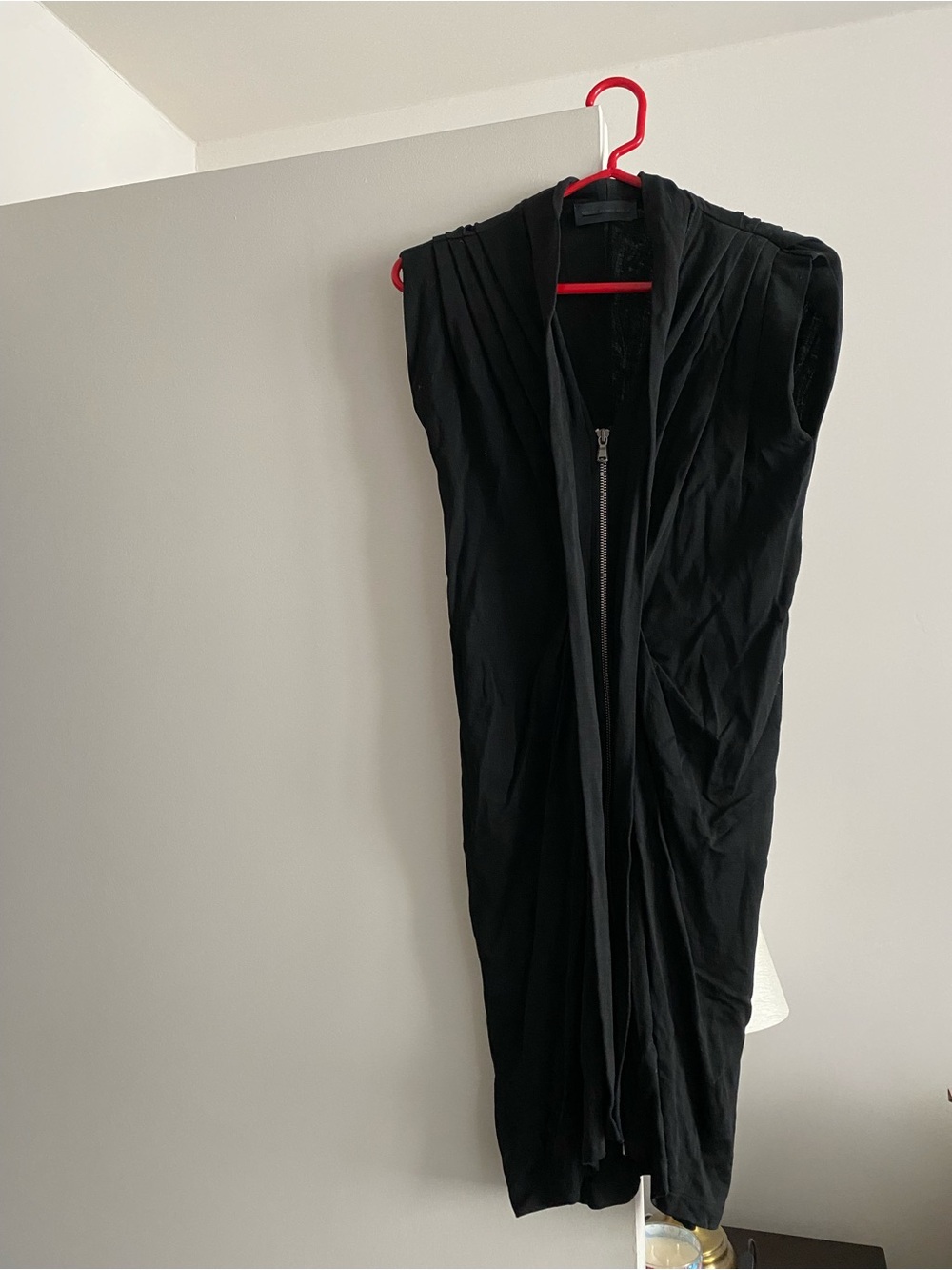Diesel Black Gold Black Sleeveless Hooded Zip Dress